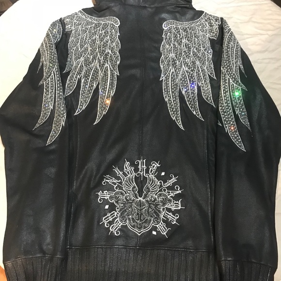 Jaded By Knight Swarovski Embroidered Lost Angels Hoodie Jacket XL - Picture 8 of 11